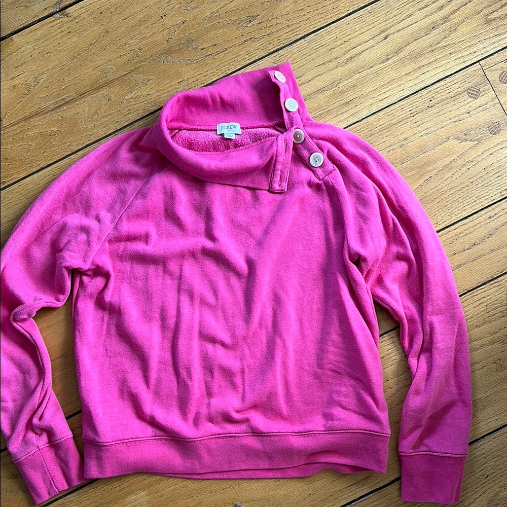 J. Crew Pink Button-Detail Sweater